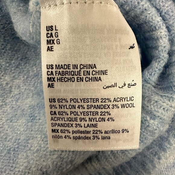 Style & Co Women's Light Blue Sweater Size Large Polyester/Acrylic/Wool Blend - Picture 4 of 5